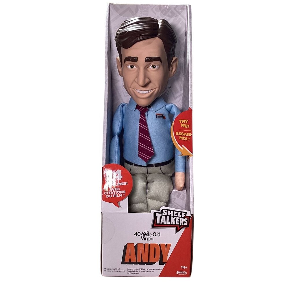The 40 Year Old Virgin ANDY Shelf Talkers 14 talking Lines Brand New Sealed Box